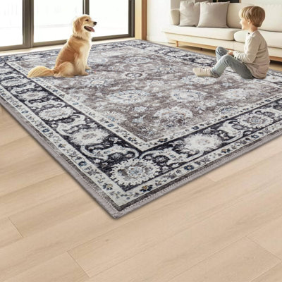Ameha Bedroom Living Room 120X170Cm-Harmony Area Rugs Soft Cashmere StyleSoft Short Pile Vintage Carpet For Dining Room from B&Q