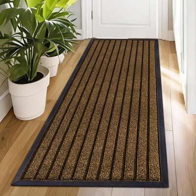 Ameha Pvc Rubber MatNon Slip Water Absorbent Dirt Trapper Indoor Outdoor Large Runner And Kitchen MatBrown 80X150Cm from B&Q