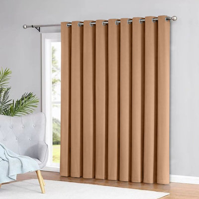 Ameha Beige 230Gsm Plain Thermal Blackout Eyelet Curtain For Bedroom Single Panel Energy Saving 66'' X 84'' Uk Home Decor from B&Q