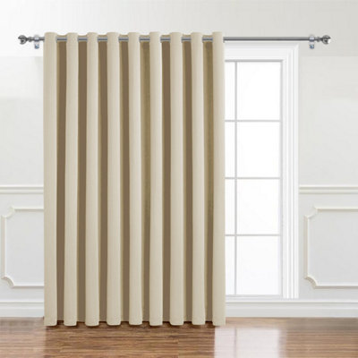 Ameha Cream Plain Thermal Insulated Blackout 230Gsm Eyelet Curtain For Energy Saving Single Panel 66''x84'' Uk Home Decor from B&Q