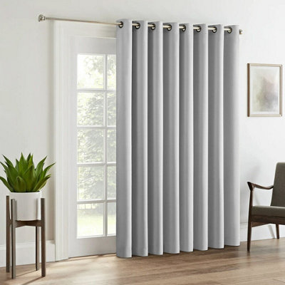 Ameha Light Grey 230Gsm Plain Thermal Blackout Eyelet Curtain For Bedroom Single Panel Energy Saving 66'' X 84'' Uk Home Decor from B&Q