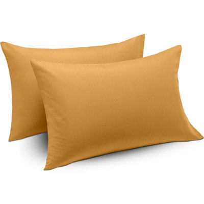 Ameha Pillowcase Pair Ochre Microfiber Pillowcase-Soft Envelope Closure PillowcaseMachine Washable Bedding Pillow Cover 50X75Cm from B&Q