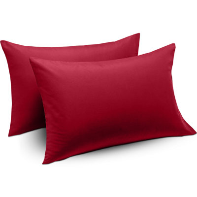 Ameha Pillowcase Pair Red Microfiber Pillowcase-Soft Envelope Closure PillowcaseMachine Washable Bedding Pillow Cover 50X75Cm from B&Q