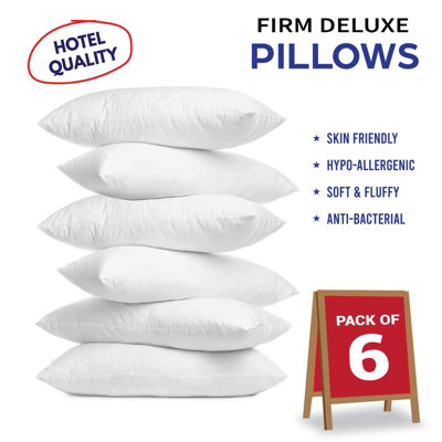 Ameha Hotel Quality Firm Deluxe Filled Pillow Super Soft Anti Allergic Luxury Bedroom Pillows Pack Of 3