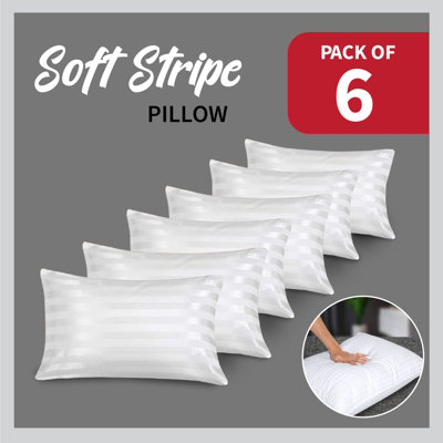 Ameha Dream Sleep Premier Hotel Quality Pillows Anti Allergy Jumbo Stripe Pillows Ultra Loft Luxury Extra Filled Pillow- 3 Pack from B&Q