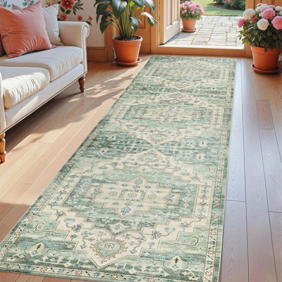 Ameha Modern Cashmere Rug Entrance Hallway Runner Indoor/outdoor Floor Mat Home Decor Ember Rugs- 60 X 220 Cm from B&Q