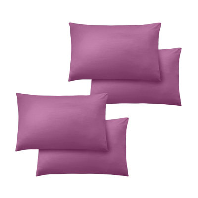 Ameha Bedding Pillowcase-Plain Dyed Purple Breathable Envelope Durable Pillow Cover 2 Pair (50 X 75 Cm) Pillow Covers