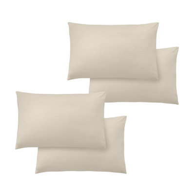 Ameha Bedding Pillowcase-Plain Dyed Cream Breathable Envelope Durable Pillow Cover 2 Pair (50 X 75 Cm) Pillow Covers