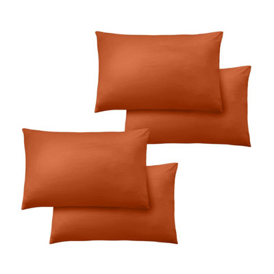 Ameha Rust Bedding Pillow Covers-Envelope Closure Anti Allergic Microfiber 2 Pair Plain Dyed Pillow Covers 50 X 75 Cm