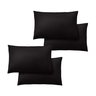 Ameha Bedding Pillowcase-Plain Dyed Black  Breathable Envelope Pillow Cover 2 Pair (50 X 75 Cm) Pillow Covers