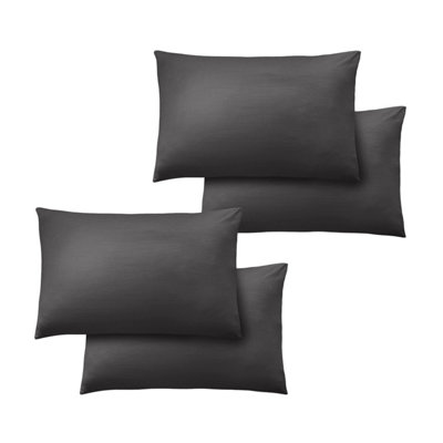 Ameha Bedding Pillowcase-Plain Dyed Charcoal Breathable Envelope Durable Pillow Cover 2 Pair (50 X 75 Cm) Pillow Covers