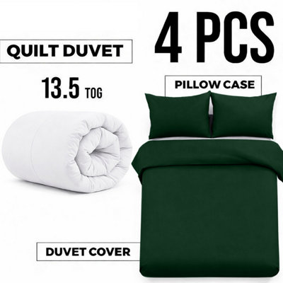 Ameha Duvet 13.5 Tog With Emerald Duvet Cover & Matching PillowcasesBreathableBedding SetDouble 200X200Cm from B&Q