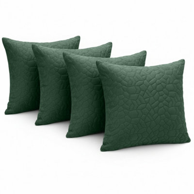 Ameha Emerald Embossed Pebbles Velvet Cushion Covers18X18 InchPack Of 4Premium FeelBreathable & Hypoallergenic from B&Q