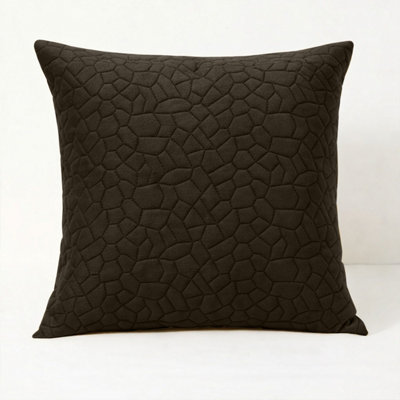 Ameha Coffee Embossed Pebbles Velvet Cushion Cover18X18 InchUltra SoftBreathable & Hypoallergenic from B&Q