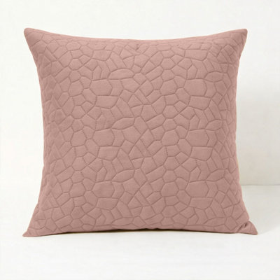 Ameha Pink Embossed Pebbles Velvet Cushion Cover18X18 InchUltra SoftBreathable & Hypoallergenic from B&Q