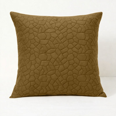 Ameha Rust Pebbles Embossed Velvet Cushion Cover18X18 InchUltra SoftBreathable & Hypoallergenic from B&Q