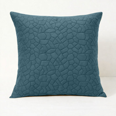 Ameha Teal Embossed Pebbles Velvet Cushion Cover18X18 InchUltra SoftBreathable & Hypoallergenic from B&Q