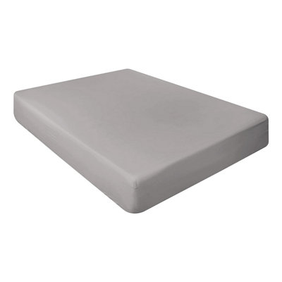Ameha Fitted Sheet 40Cm Extra Deep Pocket Elastic Corners Soft Microfiber Fitted Sheet 16" (Grey,super King 180X200Cm) from B&Q