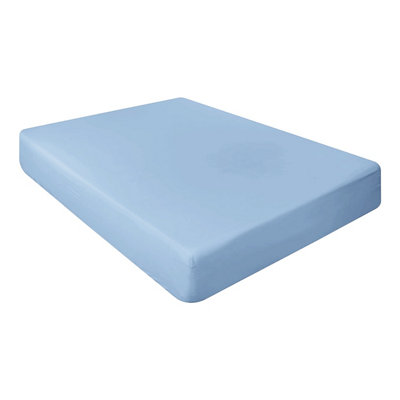 Ameha Fitted Sheet 40Cm Extra Deep Pocket Elastic Corners Soft Microfiber Fitted Sheet 16" (Light Blue,super King 180X200Cm) from B&Q
