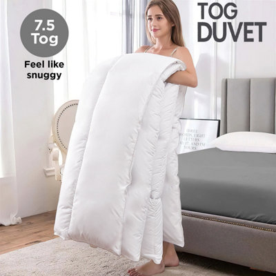 Ameha Hollowfiber Duvet Tog 7.5 Anti Allergic Breathable All Seasons Down Duvet Super King Size 260 X 220 Cm from B&Q