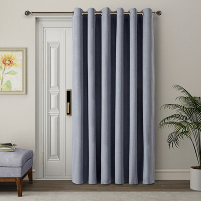 Luxury Ameha Linen Texture 100% Blackout Curtain,135Gsm Thermal & Energy Efficient Single Panel 66'x84' Grey Curtain Uk Home Décor from B&Q