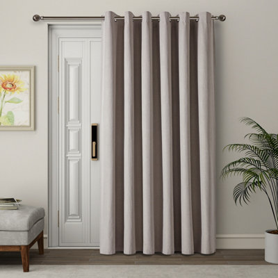 Ameha Natural Beige Linen Blackout Curtain,energy Saving Thermal Insulated Single Panel Curtain Uk,heat Retaining Window Curtain 66'x84' from B&Q