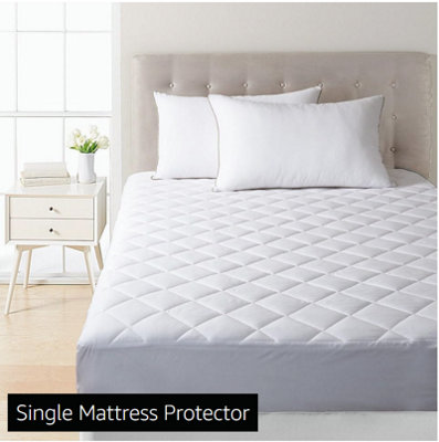 Ameha Mattress Protector Deep 30Cm Fitted Stretch Skirt Quilted Mattress Microfiber Fitted Mattress Cover Single (90X190Cm) from B&Q