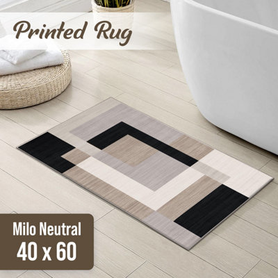 Ameha Luxury Door Mat Non Slip Printed Rug Kitchen Floor Mats (40X60 CmMilo Neutral) from B&Q