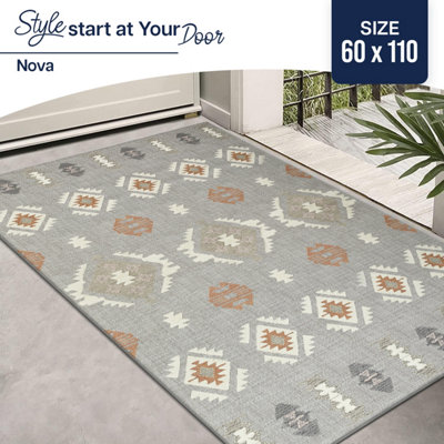 Ameha Non Slip Printed Rug Entrance Door Mat Kitchen Floor Indoor/outdoor Mats Nova-60X110 Cm Bedroom Bedside Small Rugs from B&Q