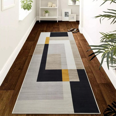 Ameha Milo Printed Runner Rugs Luxury Modern Floor Mats Large Kitchen Hallway Carpet (60X220 Cm) from B&Q