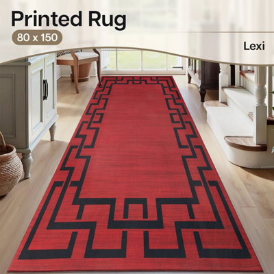 Ameha Lexi Printed Rug Super Soft Durable Large Floor Mat 80X150 Cm Runner Hallway Floor Mats from B&Q