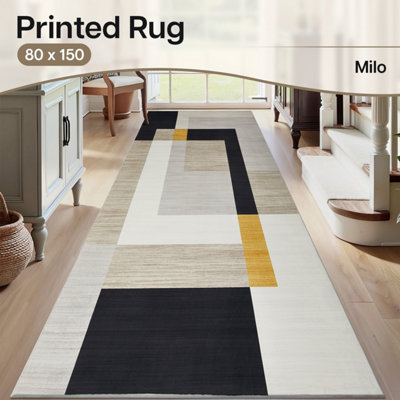 Ameha Milo Printed Rug  Super Soft Non Shading Hallway Large Floor Mats For Kids Bedroom Runner 80X150 Cm from B&Q