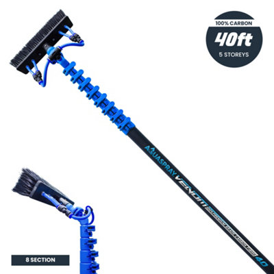 KIAM Aquaspray Venom 40Ft 100% Carbon Fibre Waterfed Window Cleaning Pole from B&Q