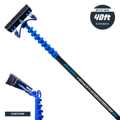 KIAM Aquaspray Venom 40Ft 30T High-Mod Waterfed Window Cleaning Pole from B&Q