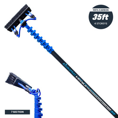 KIAM Aquaspray Venom 35Ft 100% Carbon Fibre Waterfed Window Cleaning Pole from B&Q