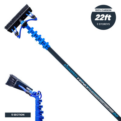 KIAM Aquaspray Venom 22Ft 100% Carbon Fibre Waterfed Window Cleaning Pole 5 Section from B&Q