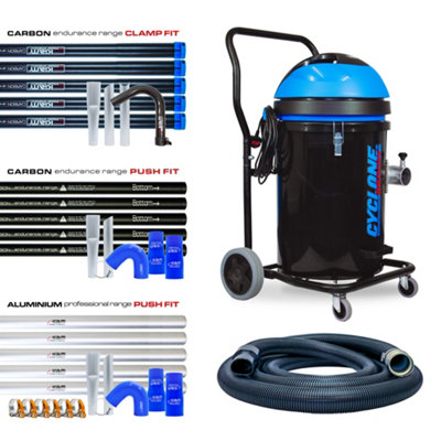 2024 Kiam Cyclone Gutter Vacuum System 3600W Polypropylene (Black) 40Ft Carbon Push-Fit Pole Kit from B&Q