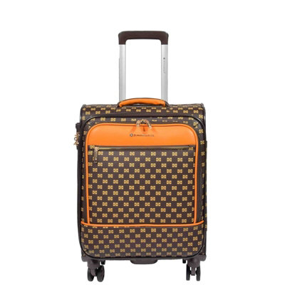 Infinity Luggage Expandable Travel Suitcase Luggage Cabin Soft Shell Suitcase In Coffee 5Cm