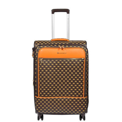 Infinity Luggage Expandable Travel Suitcase Luggage Medium Soft Shell Suitcase In Coffee
