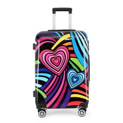 Infinity Luggage Hardside Shell Suitcase Print Luggage Lightweight Medium Travel Bag