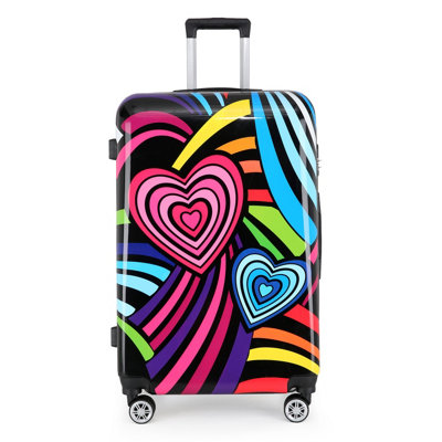 Infinity Luggage Hardside Shell Suitcase Print Luggage Lightweight Travel Bag Large