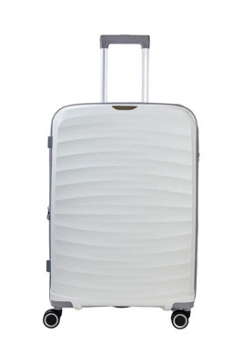 Infinity Luggage Sunwave Hard Shell Luggage Medium Hard Shell Suitcase In White from B&Q