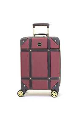 Infinity Luggage Vintage Hard Shell Luggage Trunk Cabin Hard Shell Suitcase In Burgundy from B&Q