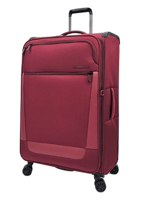 Eagle Luggage Burgundy Lightweight 4 Wheel Soft Shell Suitcase In Large