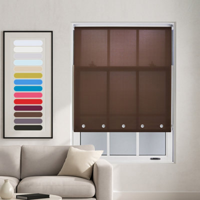 Furnished Daylight Roller Blind With Round EyeletsMocha Trimmable145Cm X 165Cm from B&Q
