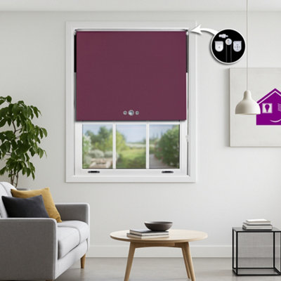 Furnished Blackout Roller Blinds With Triple Round Eyelets & Metal FittingsAubergine (W)75Cm (L)210Cm from B&Q