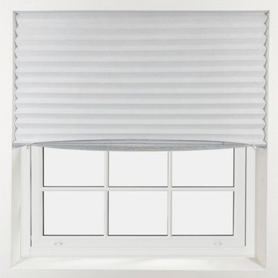 Furnished Stick On Blackout BlindsNo Drill Pleated ShadesRemovable Blockout ShuttersWhite (W)70Cm X (L)210Cm from B&Q