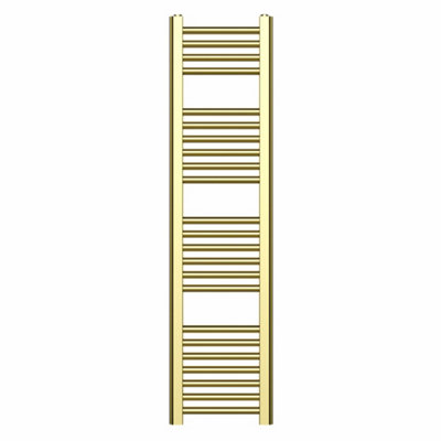 B&Q -  400mm X 1200mm Gold Heated Bathroom Towel Rail Radiator For Central Heating Uk