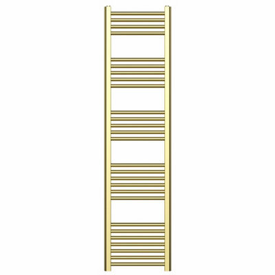 Myhomeware 400mm X 1600mm Shiny Gold Heated Bathroom Towel Rail Radiator For Central Heating Uk from B&Q