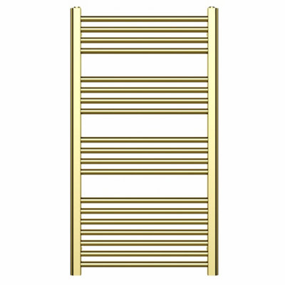 Myhomeware 500mm X 1000mm Shiny Gold Heated Bathroom Towel Rail Radiator For Central Heating Uk from B&Q